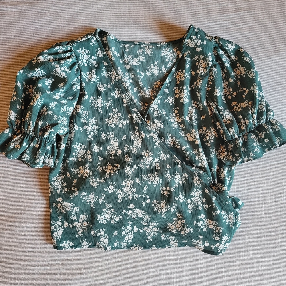 Floral Wrap Blouse